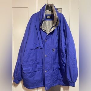 Killy Vintage woman’s coat Purple Hooded Ski Snow Jacket Silver Liner